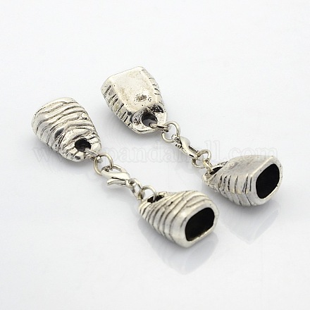 Tibetan Style Alloy Lobster Claw Clasps PALLOY-J417-04AS-1