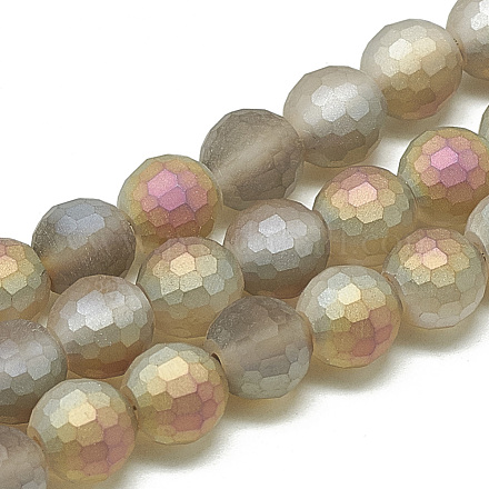 Electroplate Glass Beads Strands X-EGLA-Q108-10mm-04-1