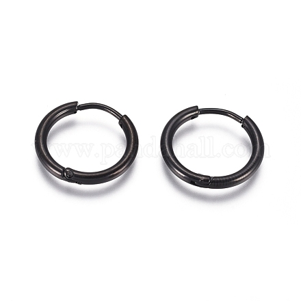 304 Stainless Steel Huggie Hoop Earrings EJEW-G272-02-12mm-B-1