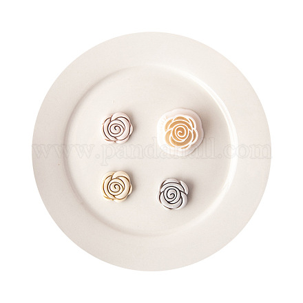 Rose Shape Resin Clay Cutters for Earring Making PW-WG42220-01-1