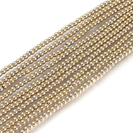Chapelets de perles en verre électroplaqué EGLA-I013-2mm-FP01-1