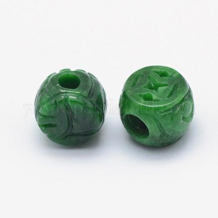 Perles naturelles en jade du Myanmar/jade birmane G-E407-18-1