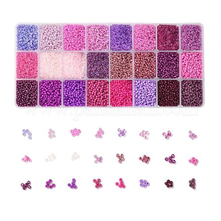Perline di semi di vetro viola serie 600g 24 colori SEED-JP0008-06-2mm-1