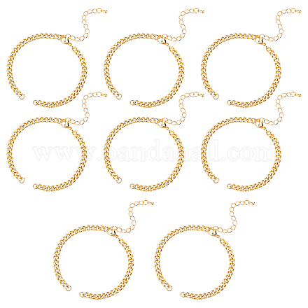 Nbeads 8pcs fabrication de bracelet de chaîne gourmette en laiton bicolore fait à la main KK-NB0002-63-1