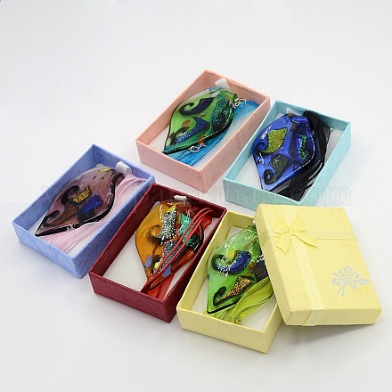 Free Gift Box Handmade Dichroic Glass Pendant Necklaces NJEW-JN00778-1
