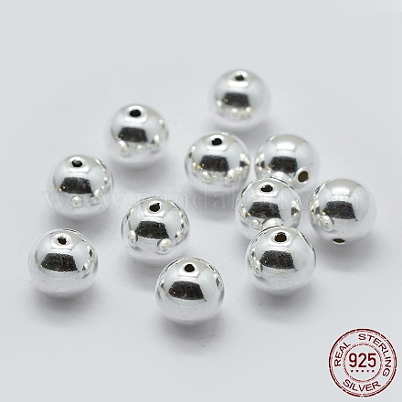 925 стерлингов серебряные шарики Spacer STER-K171-45S-6mm-1