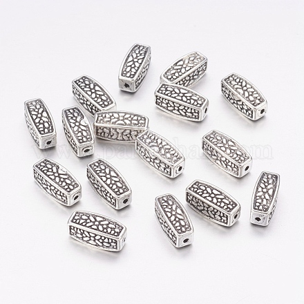 Perles cuboïdes en alliage d'argent tibétain antique X-LF0162Y-1