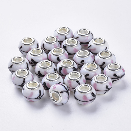 Handgemachte glasperlen murano glas großlochperlen LAMP-S193-008D-1