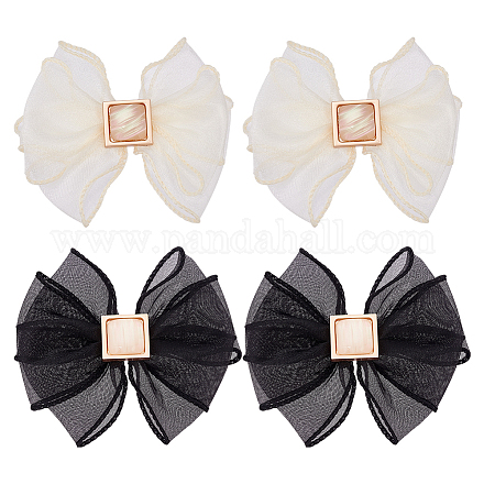 4Pcs 2 Colors Polyester Tulle Bowknot Shoe Decorations FIND-FG0002-53-1