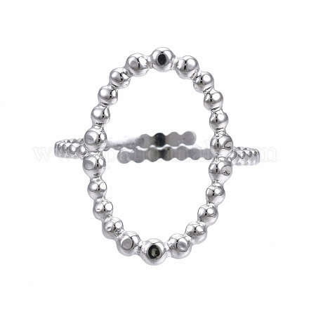 304 anillo de puño abierto rectangular de acero inoxidable RJEW-T023-87P-1