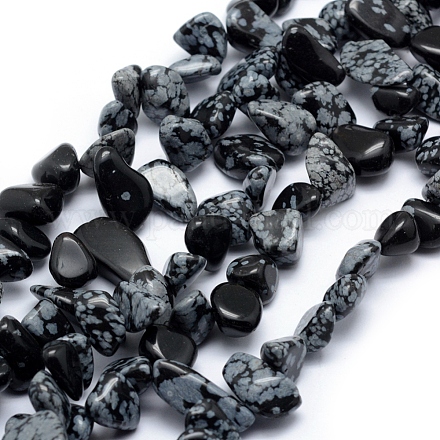 Naturschneeflocke Obsidian Perlen Stränge G-K220-22-1