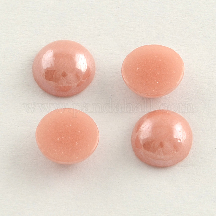 Pearlized Plated Opaque Glass Cabochons PORC-S801-6mm-03-1
