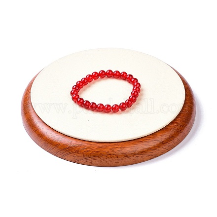 Bandeja de exhibición de pulseras de joyería de pesentación de madera redonda plana ODIS-P008-15C-01-1
