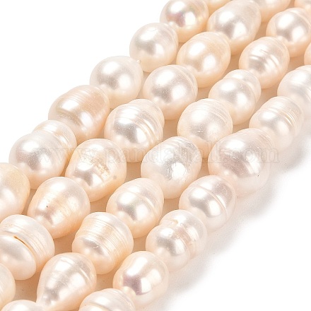 Fili di perle di perle d'acqua dolce coltivate naturali PEAR-E016-109-1
