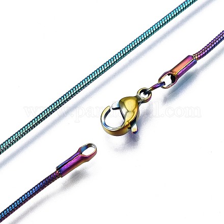 Chapado en iones (ip) 304 collar de cadena de serpiente de acero inoxidable STAS-S119-006-1