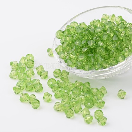 Faceted Bicone Transparent Acrylic Beads X-DBB4mm-103-1