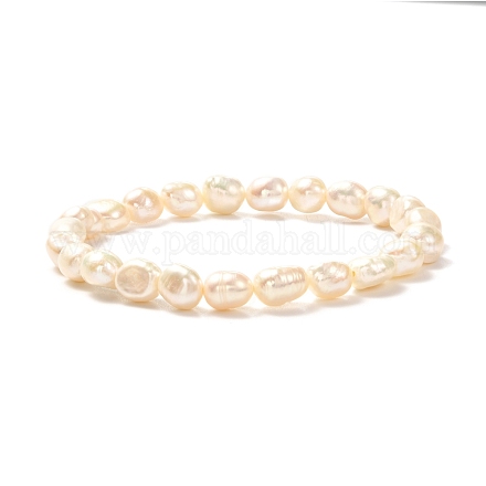 Braccialetti elastici di perle naturali per donna ragazza BJEW-JB06855-02-1