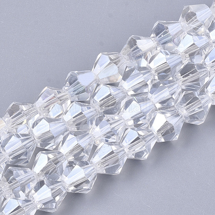 Chapelets de perles en verre électroplaqué EGLA-Q118-8mm-A15-1