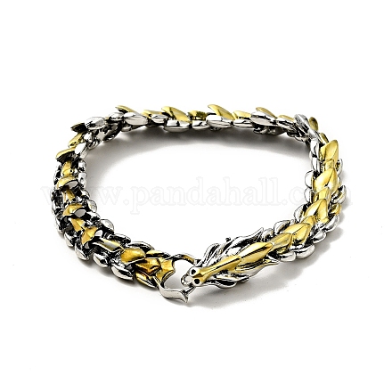 Bracelet en alliage pour hommes avec chaîne enveloppante de dragon BJEW-A129-01-1