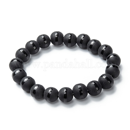 Frosted Glass Beads Stretch Bracelets BJEW-I296-09D-1