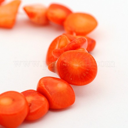 Dyed Synthetical Orange Coral Bead Strands G-J278-14-1