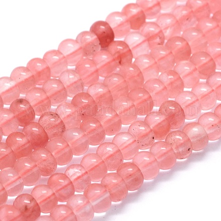 Chapelets de perles en verre de quartz de cerise G-E507-10C-6mm-1