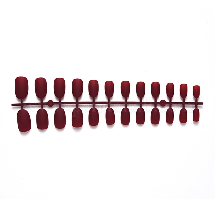 12 uñas postizas cortas francesas de color sólido esmerilado natural de diferentes tamaños MRMJ-T078-97-13-1