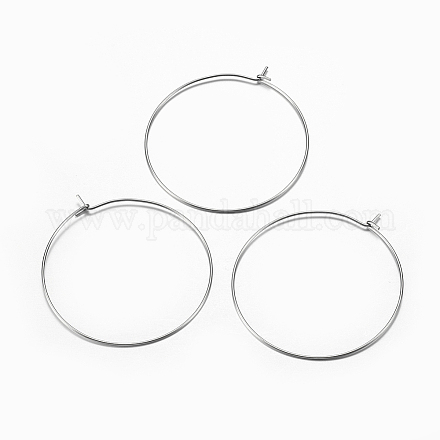 316 Surgical Stainless Steel Hoop Earrings Findings STAS-I097-050D-1