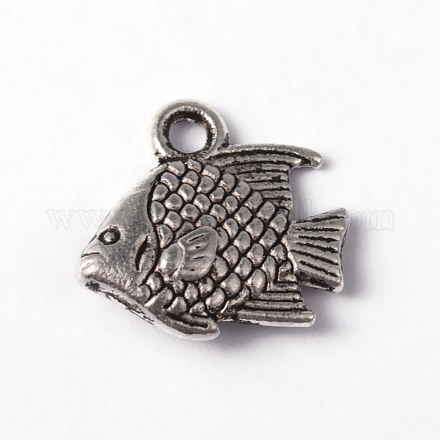 Fish Tibetan Style Alloy Charms PALLOY-ZN-29015-RS-1