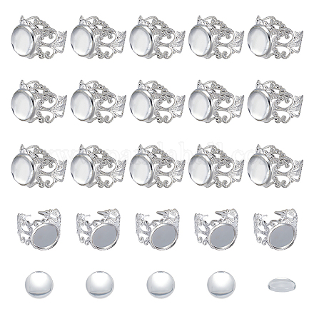 Nbeads diy kit de fabricación de anillo de brazalete de cúpula en blanco DIY-NB0008-16-1