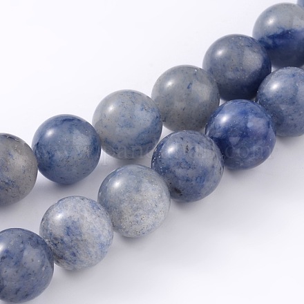Natürlichen blauen Aventurin runde Perle Stränge X-G-M248-8mm-01-1