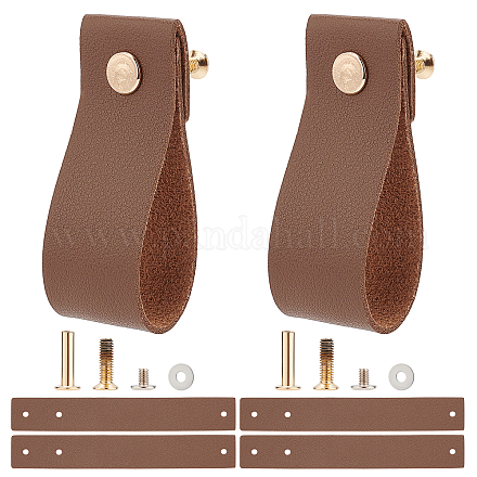 Imitation Leather Cabinet Handle Pull Knob DIY-WH0258-80E-1