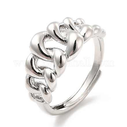 Rack Plating Brass Crown Adjustable Ring for Women RJEW-E064-07P-1