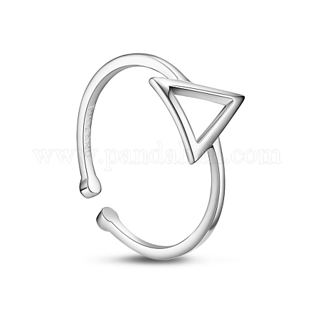 TINYSAND 925 Sterling Silver Minimal Open Triangle Adjusted Ring TS-R277-S-1