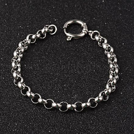 304 Stainless Steel Rolo Chain Bracelets BJEW-H477-07-1