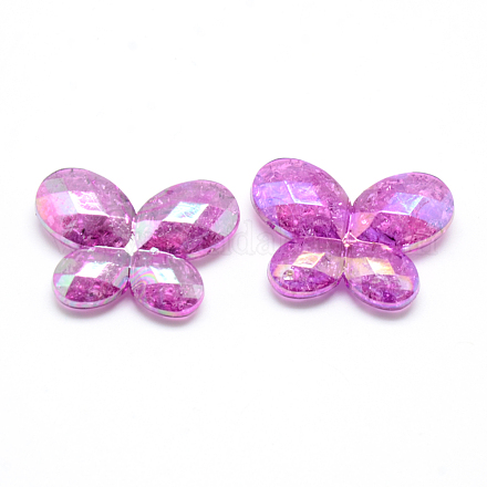 Transparent Crackle Acrylic Beads CACR-S007-01E-1