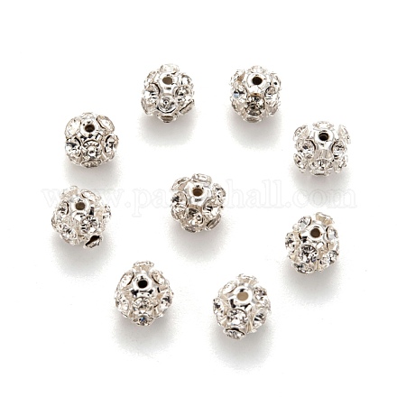 Cuivres clairs perles strass X-RB-A017-8mm-S-1