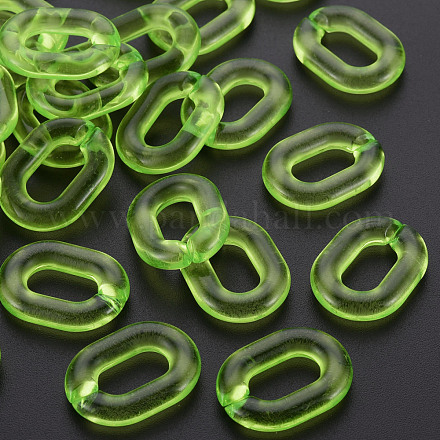 透明なアクリルコネクターリング  クイックリンクコネクター  アズキチェーン製造用  オーバル  芝生の緑  24x18x5mm  内径：13x7mm  約403個/500g MACR-S373-19-B09-1