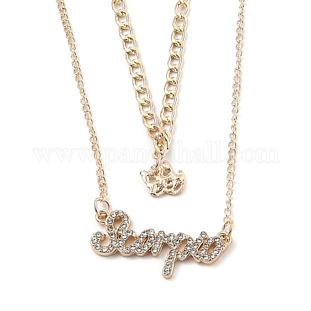 Alloy Double Layered Necklaces NJEW-B0002-12G-1
