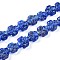 Luminous Handmade Gold Foil Glass Beads Strands, Clover, Glow in the Dark, Royal Blue, 9~10.5x10~11x4.5~6mm, Hole: 1~1.2mm, about 50pcs/strand, 19.29 inch(49cm)