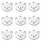 304 Stainless Steel Charms, Stainless Steel Color, Bear Pattern, 8.5x9.5x1mm, Hole: 1mm