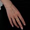 Simple Style 304 Stainless Steel Synthetic Turquoise Ring Bracelets for Women, Golden, 6-1/4 inch(16cm)