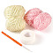 2 Bundles Polyester Yarn, with 1Pc TRP Crochet Hooks and 1 Roll Multifunctional Non Woven Fabric Bandage, Mixed Color, 1.5mm