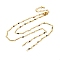 Brass Chain Necklace Making, with Natural Gemstone, Rack Plating, Long-Lasting Plated, Real 18K Gold Plated,, 18.82 inch(47.8cm)
