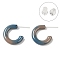Hypoallergenic Bioceramics Zirconia Ceramic Stud Earrings, No Fading and Nickel Free, C-Shaped, Steel Blue, 15x3.5mm