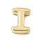 Brass Slide Charms, Letter, Golden, Letter I, 24.5x18x5mm, Hole: 11x2mm
