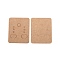 Paper Earring Display Cards, Rectangle, Tan, 4.8x3.8x0.05cm, Hole: 2mm and 6mm, 100pcs/set