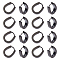 10 Pairs 304 Stainless Steel Hoop Earrings, Hypoallergenic Earrings, Oval, Electrophoresis Black, 15.5~16x14x4mm, Pin: 1mm