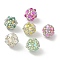 Sparkling Acrylic Encrusted Round Beads, with Rhinestone Cup Chains & Glass, for Beadable Pens, Keychains and Jewelry, Mixed Color, 18.5~19x16~16.5mm, Hole: 2.5mm