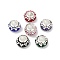 Alloy Rhinestone Clay Pave Beads, Mixed Color, 12.5x7.5mm, Hole: 5.2mm